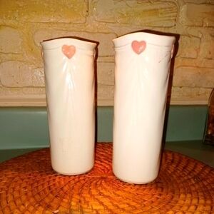 BEAUTIFUL FIDA 1985 ANTIQUE FLOWER VASES SIZE  8 TALL BY 3.5 ACROSS